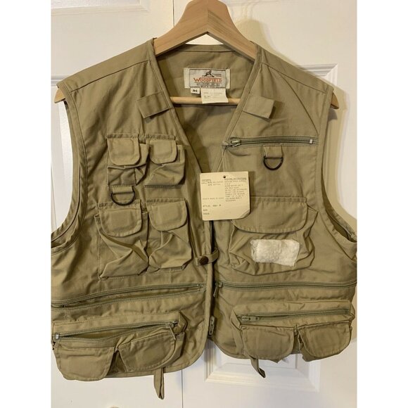 Vintage New Woodfield Fishing Men’s Sz M Vest Tan - Picture 7 of 8
